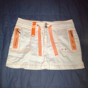 Smooch Couture Orange and White Mini Skirt Size 7/8